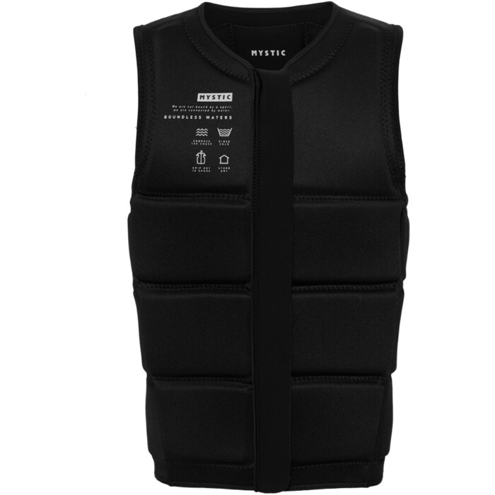 2024 Mystic Mens Star Front Zip Wake Impact Vest 35005.240245 - Black